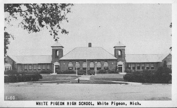 Historic White Pigeon High School Historic Post Card of White Pigeon High School